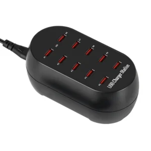 10 Port 50W USB Charging Station with Cable QC3.0 PD3.0 Fast Charge Universal Input for Multiple Devices EU US UK AU Sockets
