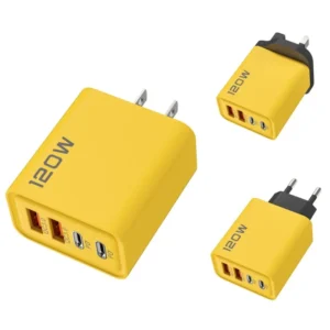 120W 4 Port PD Adapter Charger Fast Charging Dual Type C Dual USB Wall Charger for Mobile Phone