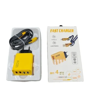 120W Dual USB A C Type C GaN PD Fast Charger 4 Port Phone Quick Charging Adapter for Tablet Laptop Smart Phones Charge Yellow