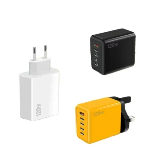 120W Fast Charging USB Charger with EU US UK Plug QC USB A PD Type C Wall Adapter for Earphones Travel Charger