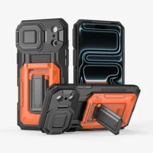 17 Pro Max Cover Luxury iPhone 17 Pro Max Case Shockproof Armor Protective Shell with Slide Camera Lens Kickstand Card Slot