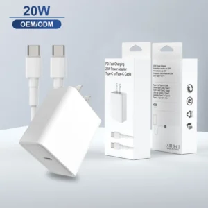 2 Packs Type C Charger Set Wall USB Charger 20W with 60W USB C Cable for Mobile Device Charging