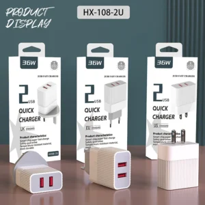 2 USB 5V 2A 10W Charger Dual Ports USB Quick Charging Adapter for Mobile Phone Electronic Accessories Wall Charger