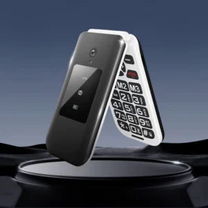 2.8 Inch Double Screen SOS Big Button Keypad LTE 4G Single SIM Flip Senior Mobile Phone with French & German Support