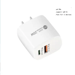20W Adapter Fast Chargers US EU UK Wall Plug PD USB C Adapter Type C Travel Charger for Phone