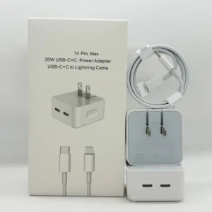35W Type-C PD Charger Set with Dual USB-C Ports for 14 Mobile Phones UK Standard