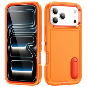 360 Shockproof Armor TPU PC Luxury Design Mobile Phone Case for 17Air 16plus 15 14 13 12 11pro Max Strip Stand