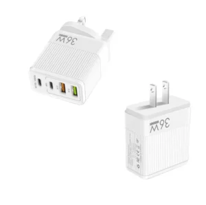 36W Fast charging Phone Charger 5V 4A EU US UK Standard 2PD + 2USB Multi port Adapter Charging Head