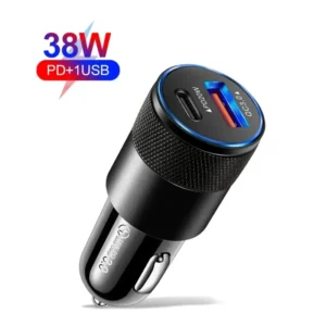38W USB Car Charger Adapter QC3.0 18W PD 20W Power Supply Fast Charging Type-C 2 Port Phone Charger Compatible Universal Socket