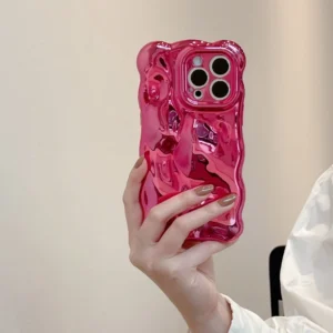 3D Wave Bubble Pattern Phone Cases for iPhone 16 Wavy Grain Case 3D Silk Wavy Pattern Phone Case for iPhone 15 14 Pro Max