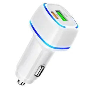 43W/12W Fast Charging Dual USB Ports PD 25W Car Charger QC 3.0 USB C Car Charger LED Light Car Charger Adapter for Iphone