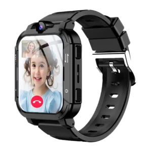 4G Kids Smartwatch with SOS Alarm IPS Display Rubber Band Video Call Features Waterproof SIM Slot for Children