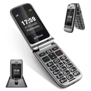 4G Senior Flip Phone with SOS Key Speed Dial Charging Cradle 2.4” Dual Screen Big Font Big Speaker Long Standby