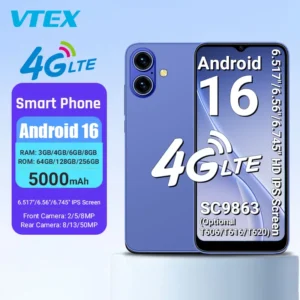 4G Smartphone 6.7 Inch HD IPS Screen 8GB RAM 256GB ROM Dual SIM 5000mAh Battery Fingerprint NFC Android 16 Phone