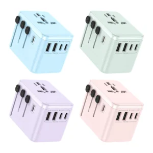 5 In 1 Universal USB AC Wall Charger Power Plug International Travel Adapter