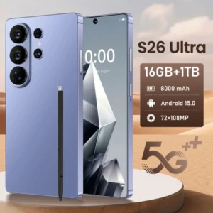5G Business Smart S26 Cell Phone with Dual SIM Ultra HD Display 108MP Rear Camera CDMA LTE Octa Deca Core CPUs Support