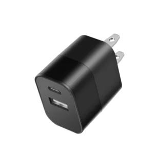 5V 2.4A Type C Wall Charger Plug Phone Charger Aluminum Wall Mount DC Chargers Adapter Dual USB Ports