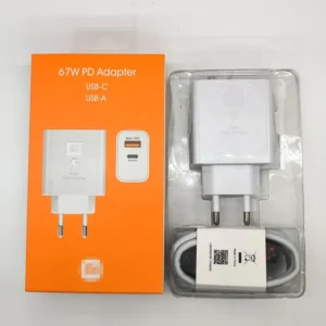 65W PD USB C + a Adapter and 5V/3A Fast Charging Cable 2 in 1 Set