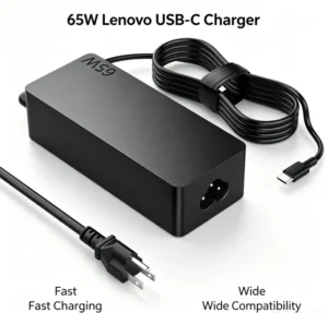 65W USB C Power Supply Adapter with QC3.0 5V/3A Charger for Laptop Lenovo/HP/Apple/Asus/Acer US/EU/AU Plug CE/FCC/BIS Certified