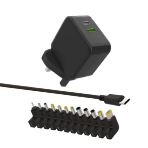 65W USB-C Universal Laptop Adapter Charger USB Type-C + 12 Tips Interchangeable Plug USB Type C Worldwide Travel Power Adapter