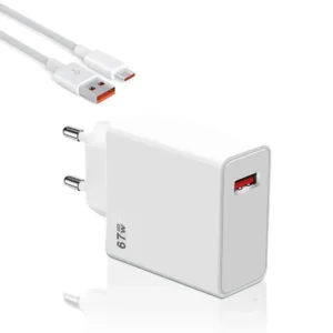 67W Chargers EU US Plug USB Adapter With 6A Type C Cable Super Fast Charging Charger for Android