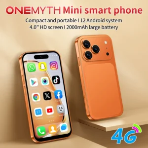 A18 Pro Mini Smartphone 4.0 Inch Android 12 System 2000mAh Battery 4G Dual SIM Card Compact Mobile Phone Lightweight for Travel