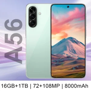 A56 16G+1TB 5G Smartphone 7.3inch Large-Screen 108MP 144Hz Big Screen Global LTE Cellular