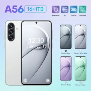 A56 Face Unlock 5G Smartphone 7.3 Inch Large Screen 16GB+1TB Deca Core Processor 8000mAh Big Battery Long Battery Life