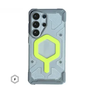 Acrylic Heavy Duty Armor Shock Phone Case for S26 Ultra with Hex Pattern Magnetic Rugged Protective Cover