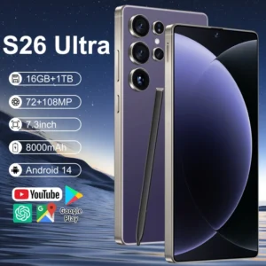 Android 16 S26 Ultra Deca Core Gaming Smartphone 16GB+1TB 7.3inch HD OLED Screen 5G Spanish High Quality