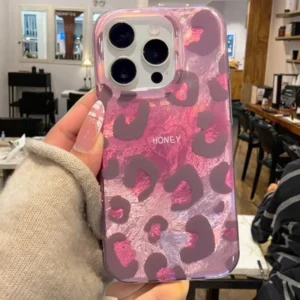 Anti Fall Shockproof Hip Hop Leopard Pattern Silicone Hard Shell Phone Case with UV Painting for 16 15 14 13 12 Pro Max