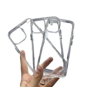 Anti Shock Clear Hard PC and Soft TPU Phone Cases for iPhone 13 14 15 16 Pro Max Including Phone Grip
