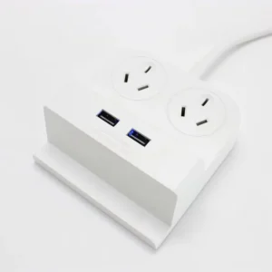 Au Plug USB Extension Socket Portable Travel Power Strip 2 AC Outlets 2 USB Ports Compatible AU Phone Holder Included