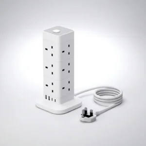 BS Standard UK 3 PIN Plug Multiple Socket With Type C USB Port Charger Electric Tower Power Extension Lead