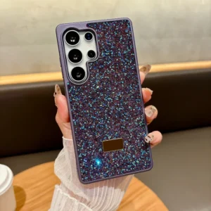 Bling Glitter Diamond Plastic Case for S26 S25 S24 S23 Plus Ultra Rhinestone Shockproof Hard Protective Cover