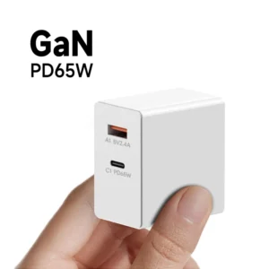 CE RoHs PD PPS GaN 65W USB C +12W USB A Dual Port Travel Adapter Fast Charger for Samsung Apple Laptop Power Adapter EU Plug