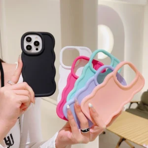 Candy Color Creative Wave Shockproof Mobile Cell Phone Case for iPhone 7 8 Plus SE XS XR 11 12 13 14 15 16 17 Pro Max