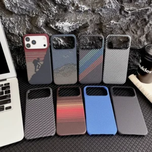Carbon Fiber Pattern Phone Case for iPhone 17 Pro Max 16 Anti drop Half pack Hard Cover