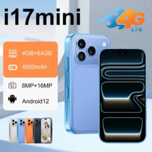 Card Phone I17 Mini Children’s Smartphone 4G Android 12 MTK Dimensity Quad Core Dual SIM 3.9″ HD LCD 16MP+8MP Camera Quick