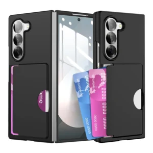 Card Slot Matte Hard PC Multi-Color Folding Full Protective Phone Case for Galaxy ZFold 6 ZFold 5