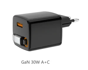 Certified 30W Retractable GaN Charger Type C USB A PD 3.0 QC PPS OVP OTP OCP 5V 9V 20V Output