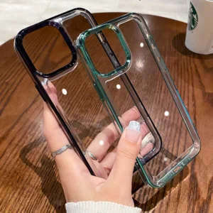 Clear Transparent Shockproof Hard Cover Anti yellow Luxury Plating Phone Case for iPhone 14 13 12 11 Pro Max Plus Mini X XS XR