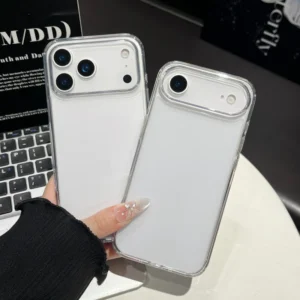 Clear White Hard Shell Waterproof Shockproof Acrylic Phone Case for iPhone 15 17 Pro Max