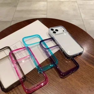 Crystal Clear Hard Acrylic Shockproof Mobile Phone Case for iPhone 17 16 15 14 13 Pro Max Space Design Bumper Cover Back Case