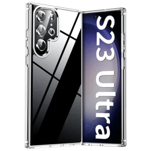 Crystal Clear Mobile Phone Case for Samsung Galaxy S24 S23 Ultra S22 Plus Hard PC Transparent Shockproof Back Cover