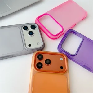 Custom Color Frosted Matte TPU PC Translucent Shockproof Protection Mobile Phone Case With Metal Frame For iPhone 17 Pro Max