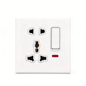 Custom Home Hotel Use UK Standard Wall Socket 250V 50/60Hz Universal 13A Switched Socket with Neon & 2 Pin