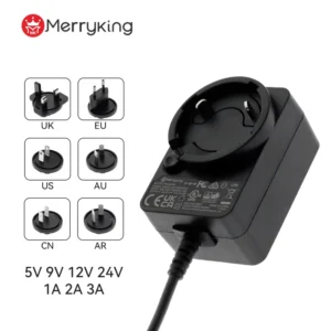Customized Power Supply 30W US EU UK AU 5V 9V 12V 24V 1A 2A 3A Interchangeable Plug AC DC Power Adapter