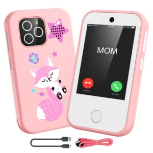 Cute Mini 4G Mobile Phone Cartoon Kids Children Single Sim 0.3MP Front Rear Camera Unlocked Cellphone