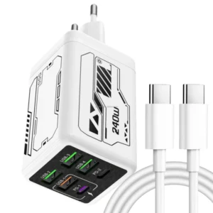 EU US UK Plug 240W USB C Fast Charger Multi Ports Wall Adapter for Samsung Xiaomi Type C Quick Charge Mobile Phone Power Adapter